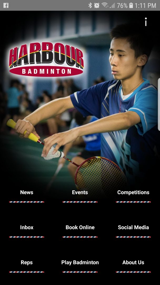 Screenshot App front page